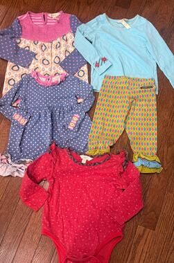 Matilda Jane 18-24M 5-Piece Vintage Clothing Lot Dresses Tunic Leggings Bodysuit